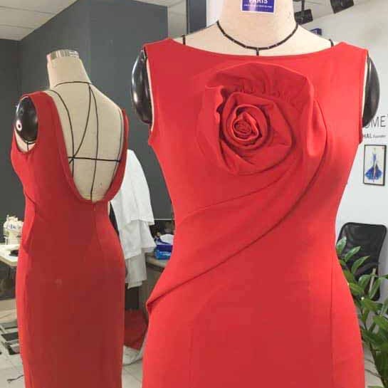 [Rập Giấy ] Bộ Rập Giấy Đầm Hoa Hồng Đỏ 3D ,Đầm Ôm , Dáng Chuẩn, Thiết Kế Cao Cấp,hàng xịn -D2001